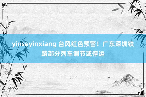 yinseyinxiang 台风红色预警！广东深圳铁路部分列车调节或停运