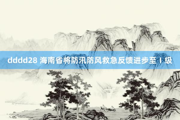 dddd28 海南省将防汛防风救急反馈进步至Ⅰ级