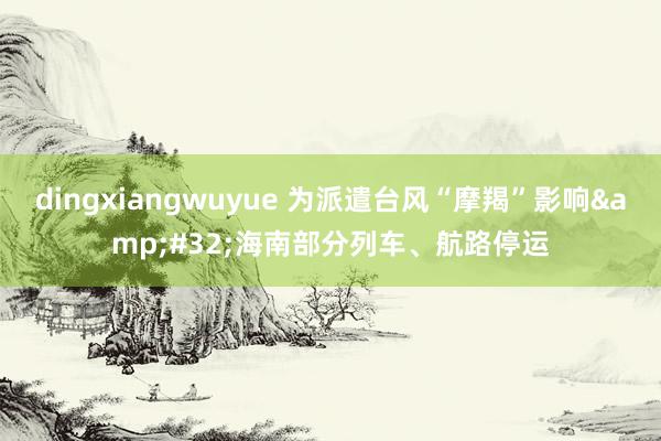 dingxiangwuyue 为派遣台风“摩羯”影响&#32;海南部分列车、航路停运