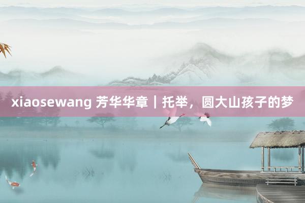 xiaosewang 芳华华章｜托举，圆大山孩子的梦