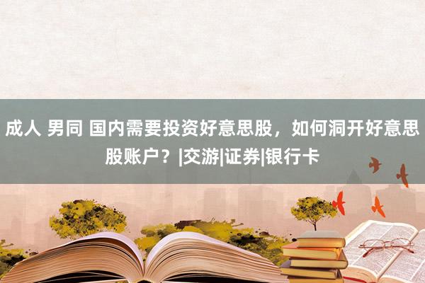 成人 男同 国内需要投资好意思股，如何洞开好意思股账户？|交游|证券|银行卡